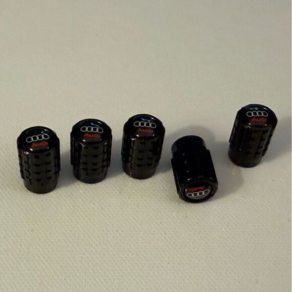 Audi Valve Stem Caps in Black Set of 5 NWT - Picture 2 of 4